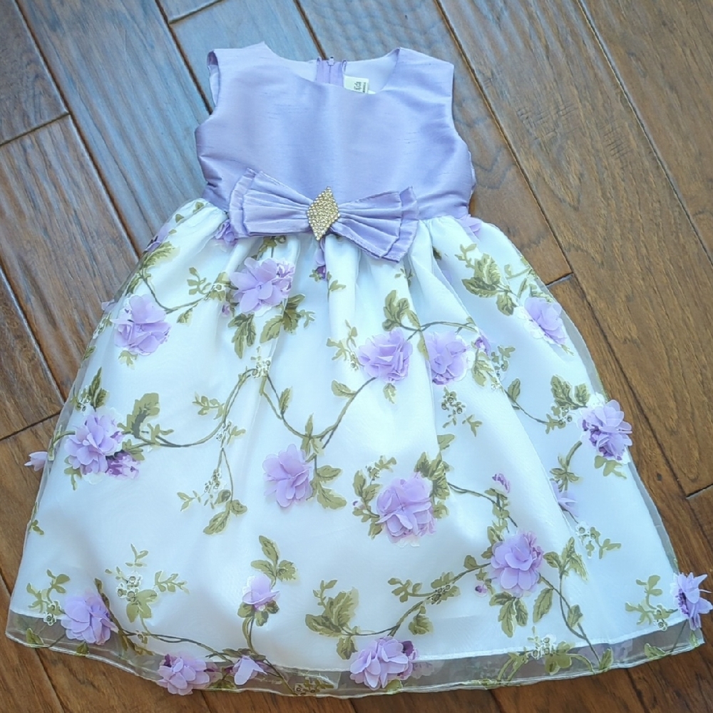 Charming Lavender Floral Kids Dress